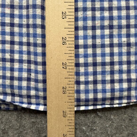Brooks Brothers Oxford Button-Down Shirt Men L Blue Check Gingham OCBD 44" - Picture 10 of 13
